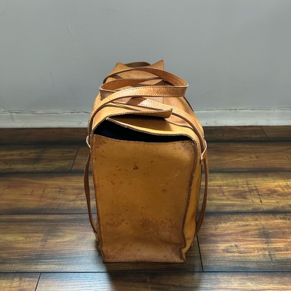 Vachetta Leather Unique Hand Made Doctor's Bag Vintage Artisan Open Flap Tote - Picture 11 of 11